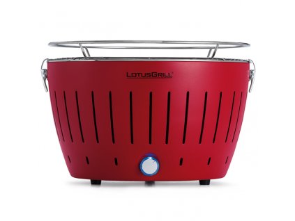 Bezkouřový gril LotusGrill červený + gelový podpalovač + taška + sada baterií