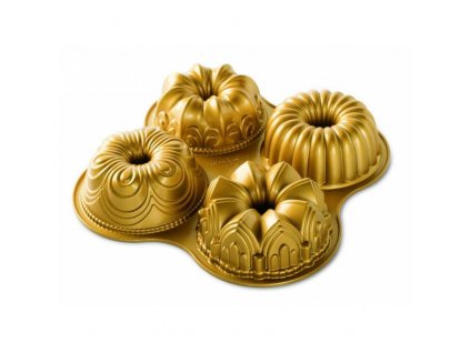 Forma na 4 malé bábovky Quartet Bundt® zlatá Nordic Ware