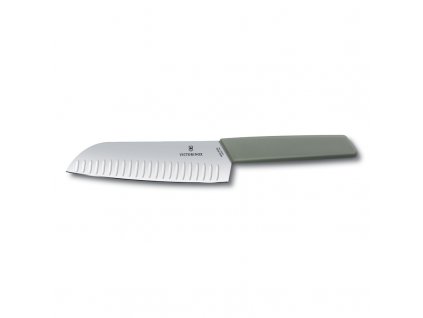 Nůž Santoku s výbrusem Victorinox Swiss Modern 17 cm olivový