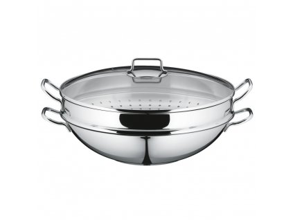 Pánev WOK s poklicí a plochým dnem Macao WMF 36 cm