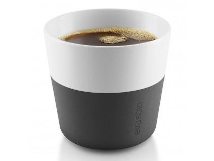Termohrnky na kávu Lungo 230 ml 2 kusy karbonově černé