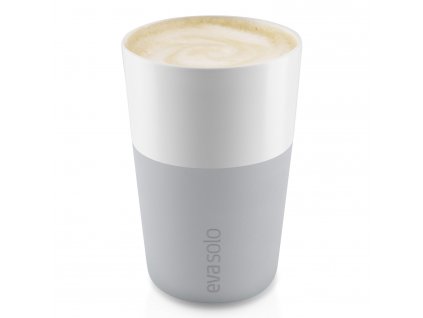 Termohrnky na café latte 360 ml 2 kusy světle šedé