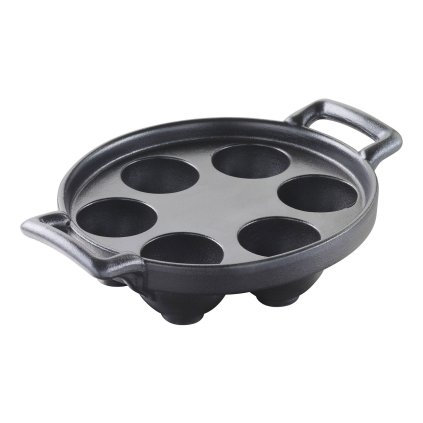 Talíř na šneky 6 prohlubní matná černá Belle Cuisine