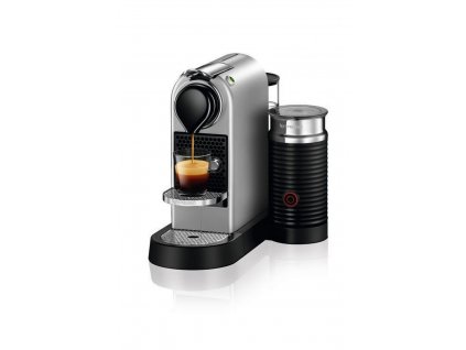 Kávovar na kapsle KRUPS Nespresso Citiz & Milk stříbrný + 14 nespresso kapslí ZDARMA