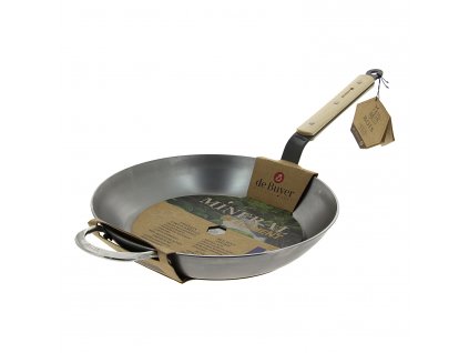 Ocelová pánev s dřevěnou rukojetí Mineral B Element B Bois O 32 cm de Buyer