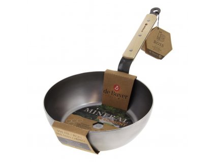 Hluboká ocelová pánev s dřevěnou rukojetí Mineral B Element B Bois O 24 cm de Buyer