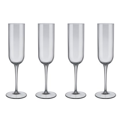 Set 4 sklenic flétna na šampaňské FUUM kouřové sklo Blomus