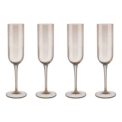 Set 4 sklenic flétna na šampaňské FUUM zlatavé sklo Blomus