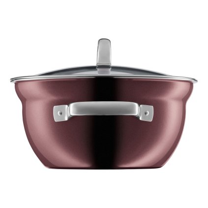Kónický zaoblený hrnec 24 cm FUSIONTEC vínová WMF + ZDARMA Nůž WMF Kineo v hodnotě 1569 Kč