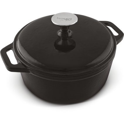 Litinový hrnec s poklicí LT1208 Iron Lamart černá 21,5 cm 2,3 l
