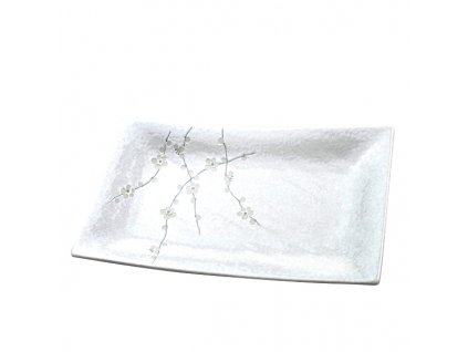 Obdélníkový talíř White Blossom 33 x 19 cm