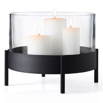 Kulatý stolní svícen v nordickém stylu NERO Blomus