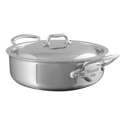 Kastrol s nerezovými uchy a nerezovou poklicí O 24 cm MAUVIEL