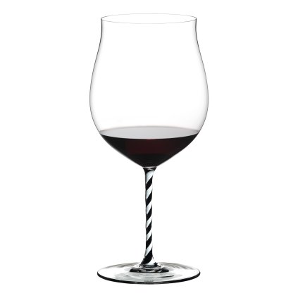 Sklenice Burgundy Grand Cru Black and White Twisted Fatto a Mano