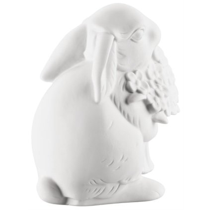 Porcelánový králík s květinou Rabbit Collection Rosenthal bílý 10 cm