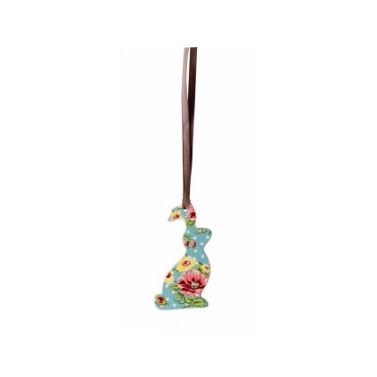 Ozdoba Velikonoční zajíček Springtime Flowers Turkis Rosenthal 8,5x4,5 cm