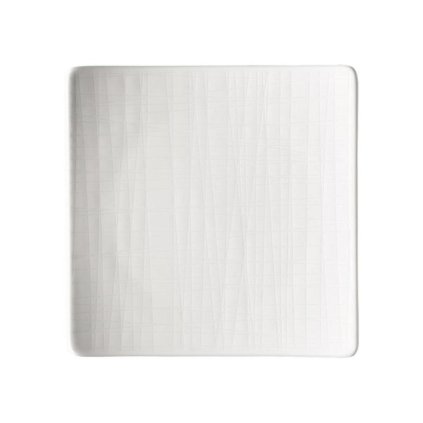 Hranatý mělký talíř Mesh Rosenthal bílý 14 cm