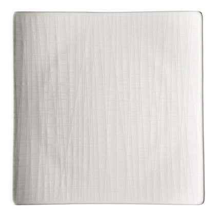 Hranatý mělký talíř Mesh Rosenthal bílý 22 cm