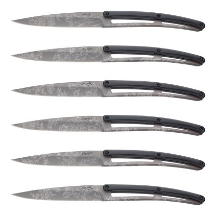 Sada steakových nožů 6dílná PaperStone®, titanium Toile de Jouy deejo
