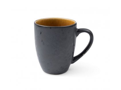 Kameninový hrnek Bitz černý/jantarový 300 ml