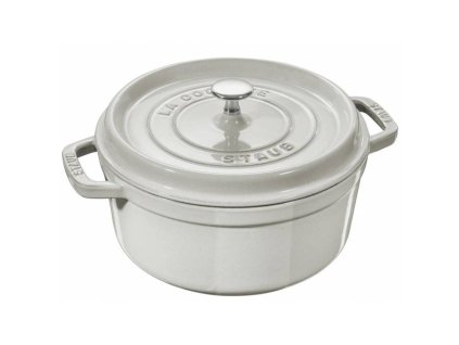 Litinový hrnec Cocotte Staub kulatý bílý lanýž 20 cm