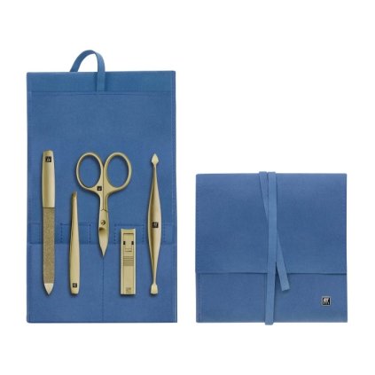 Manikúra BT Twinox Gold Edition Zwilling kůže modrá 4 ks