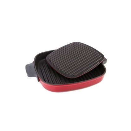 Grilovací pánev Iron IND Woll s poklicí 24 cm šedá