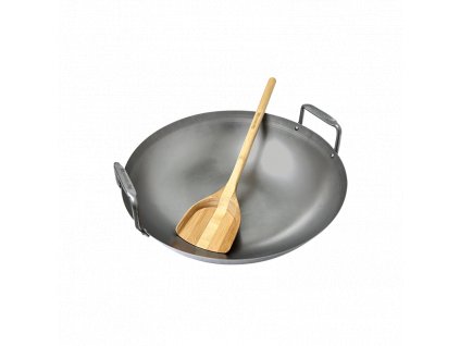 166580 wok panev 40 cm s bambusovou spachtli big green egg 1