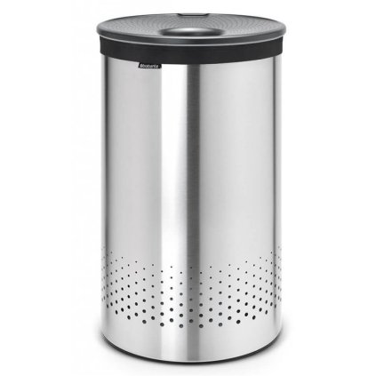 Koš na prádlo s plastovým víkem Brabantia matný ocelový 60 l