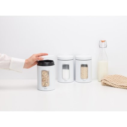Sada dóz okénko Brabantia bílá 1,4 l 3 ks