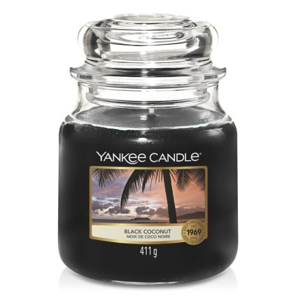 Vonná svíčka Black Coconut Yankee Candle střední