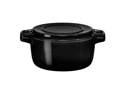Litinový hrnec s poklicí KitchenAid černá 28 cm 5,7 l