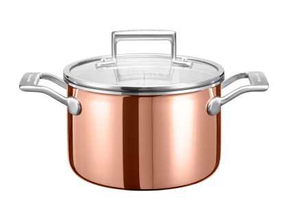 Hluboký měděný hrnec s poklicí KitchenAid 24 cm 2,8 l