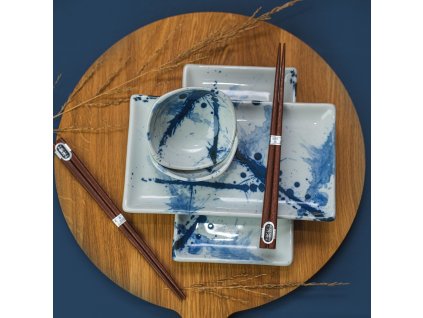 Sushi set Blue & White Sakura MIJ 6 ks