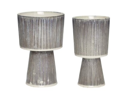 Set květináčů PLINTH Hübsch šedé, 2 ks