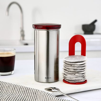 Dóza na 18 kapslí do kávovaru SENSEO Brabantia 1,4 l červené víčko