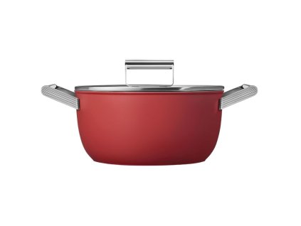 Nízký kastrol CKFC2411RDM Smeg 24 cm červený