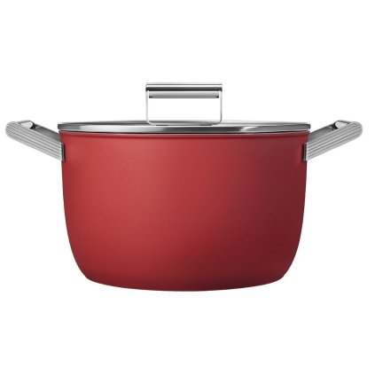 Vysoký kastrol CKFC2611RDM Smeg 26 cm červený