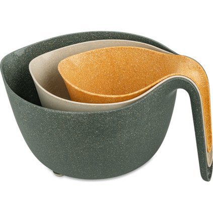 Sada misek MIXXX Koziol 3 ks přírodní dřevo/přírodní pouštní písek/přírodní popelavě šedá