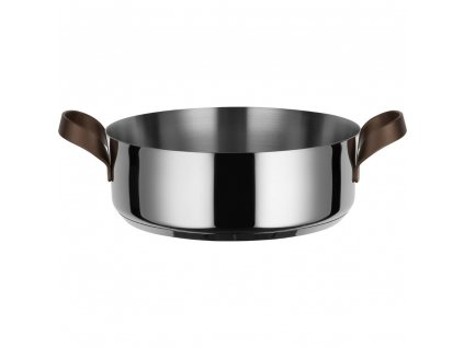 Nízký kastrol EDO Alessi 28 cm stříbrný