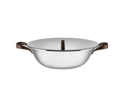 WOK pánev EDO Alessi 34 cm stříbrná