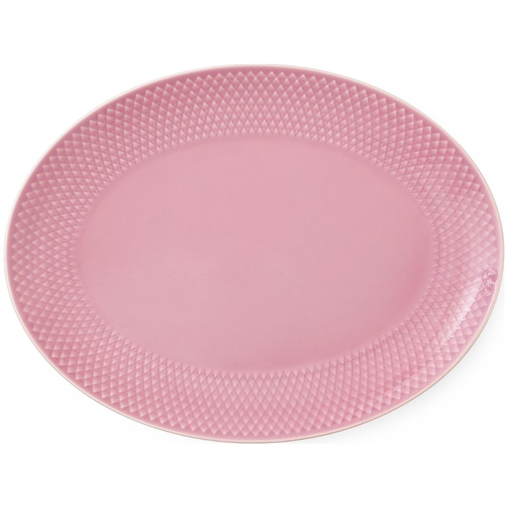 Oválná servírovací talíř RHOMBE Lyngby 29 x 22 cm růžová