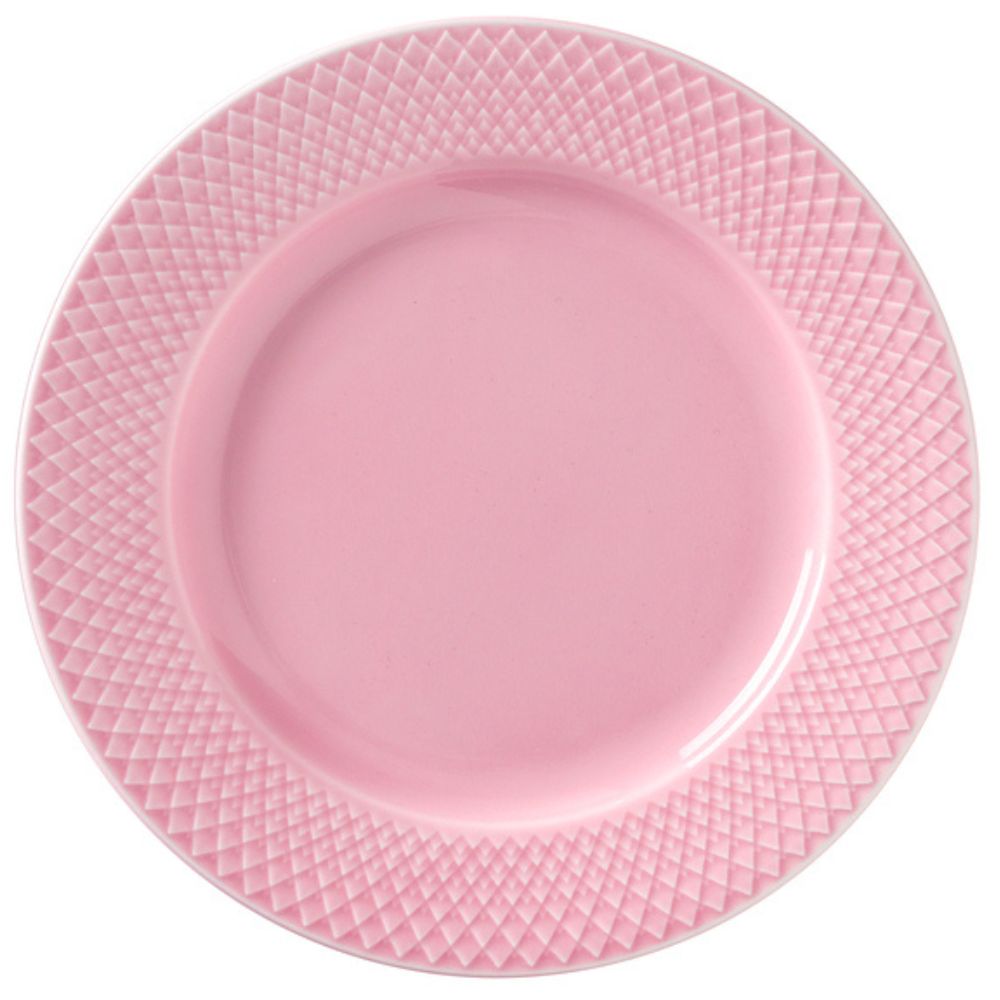 Mělký talíř RHOMBE Lyngby 21 cm růžový
