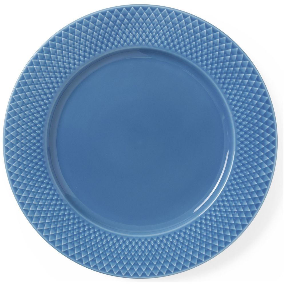 Jídelní talíř RHOMBE Lyngby 27 cm modrý