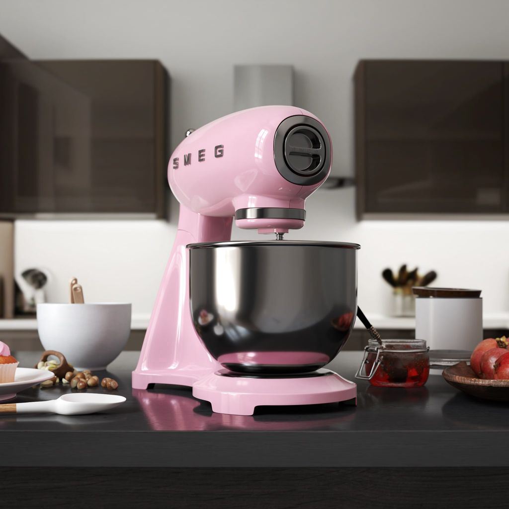 Kuchyňský robot SMF03PKEU Smeg pastelově růžový