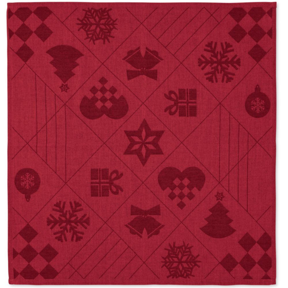 Vánoční ubousky NATALE Rosendahl 45 x 45 cm, 4 ks červené