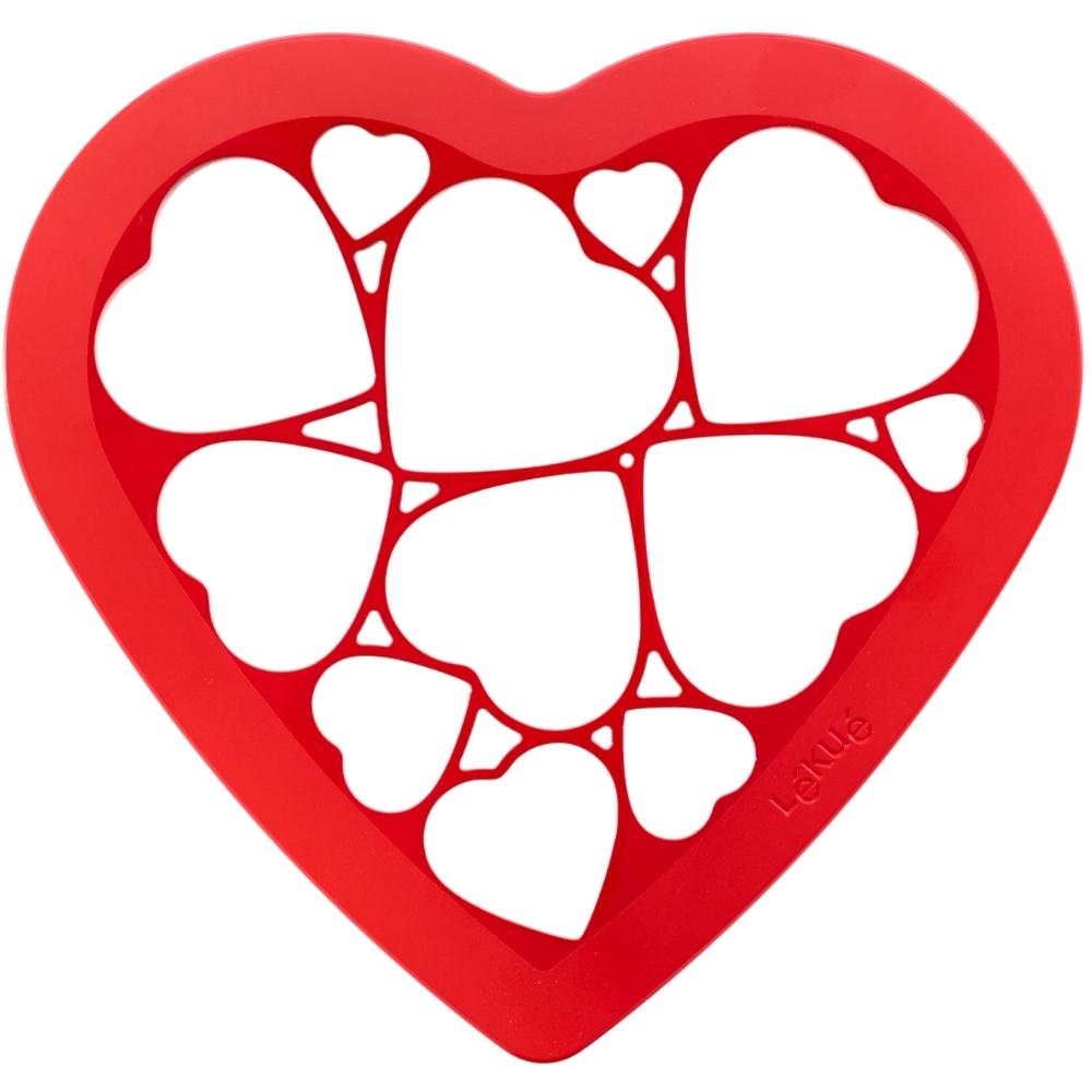 Vykrajovací forma na cukroví - srdce Lékué 25 cm červená