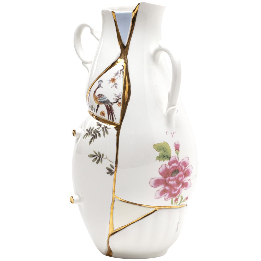 Váza KINTSUGI Seletti 32 cm bílá