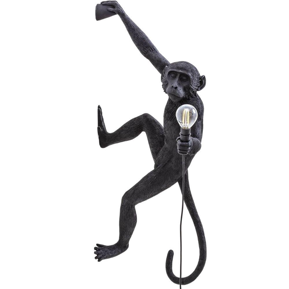 Nástěnné světlo MONKEY HANGING RIGHT HAND Seletti 65 cm černé