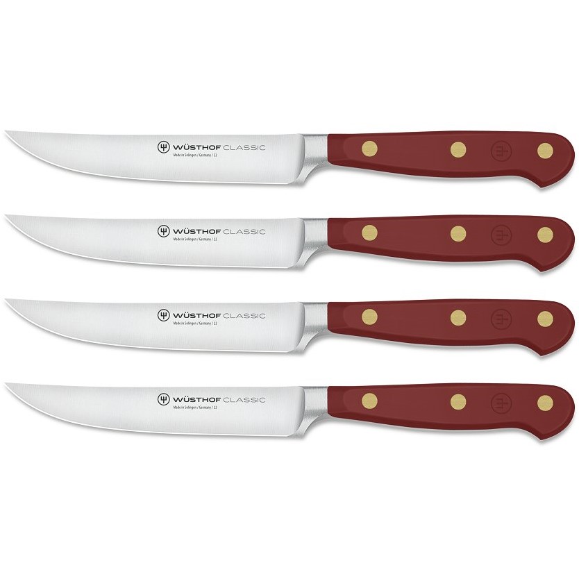 Nože na steaky CLASSIC COLOUR, sada 3 ks, 12 cm, sumacově červená, Wüsthof